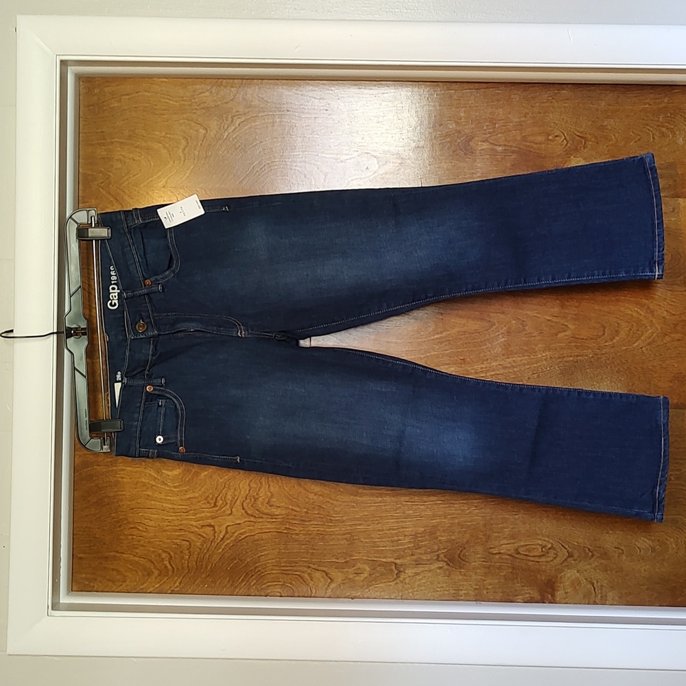 Gap 1969 authentic crop kick jeans 26p/ 2 petite NWT dark wash high to med rise